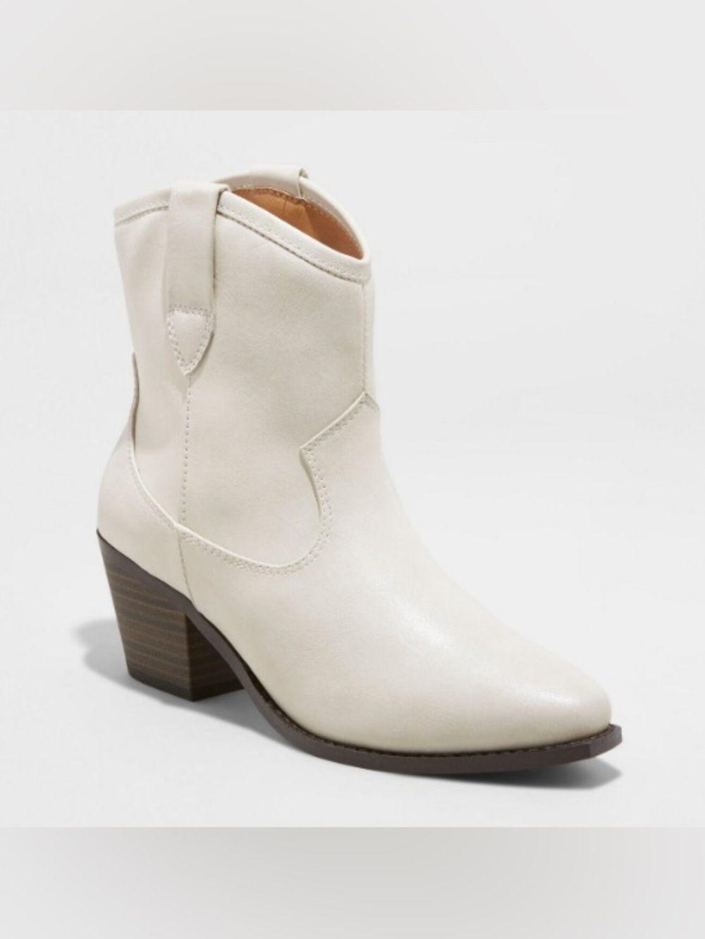 NWT Universal Thread Vanessa Boots White Western Ankle Booties Women’s 9
